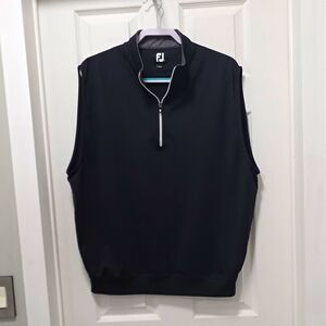 FootJoy Golf Men's 1/4 Zip Sleeveless Windbreaker Vest Black Size L
